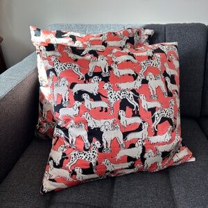 Kate Spade Silk Accent Pillows Dachshund, Weiner Dog, Poodle, Dalmation (Set 2)